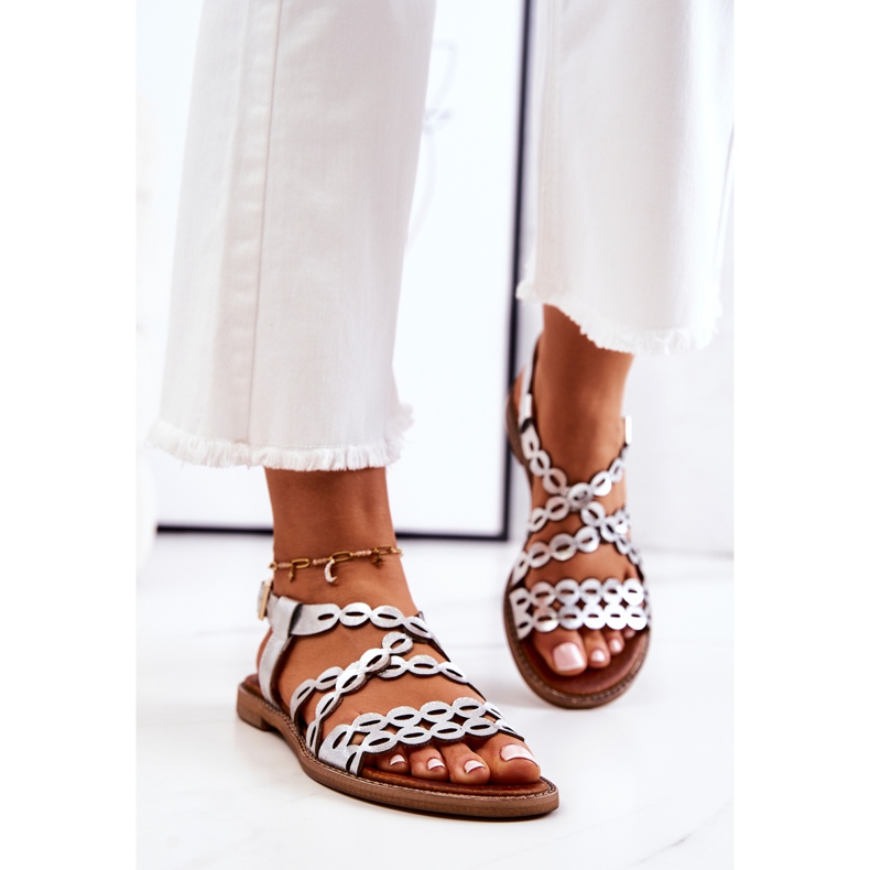 Lewski Shoes Sandalias Piel Caladas Lewski 3022 Plata 1