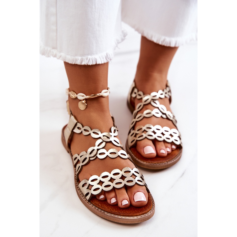 Lewski Shoes Sandalias Piel Caladas Lewski 3022 Dorado 1