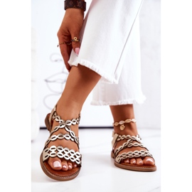 Lewski Shoes Sandalias Piel Caladas Lewski 3022 Dorado 2