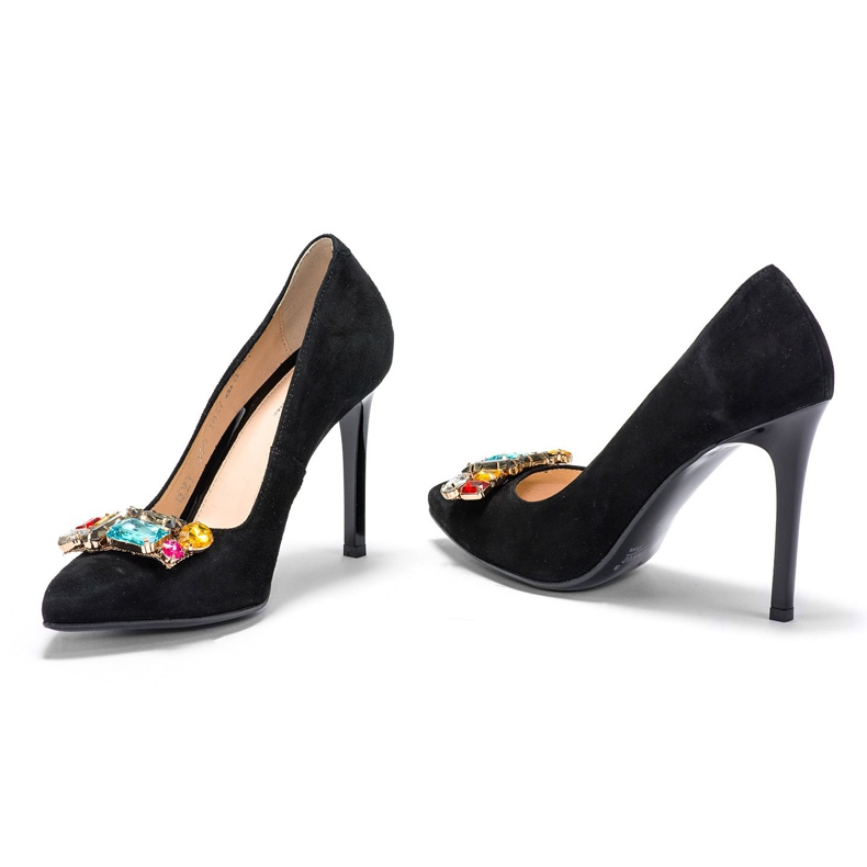 Marco Shoes 1057P tachuelas negras con piedras grandes negro 1