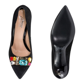 Marco Shoes 1057P tachuelas negras con piedras grandes negro 3