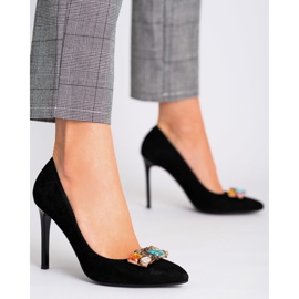 Marco Shoes 1057P tachuelas negras con piedras grandes negro 4