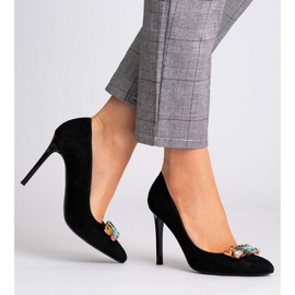 Marco Shoes 1057P tachuelas negras con piedras grandes negro 5