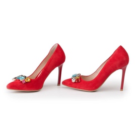 Marco Shoes 1057P tachuelas rojas con piedras grandes rojo 4