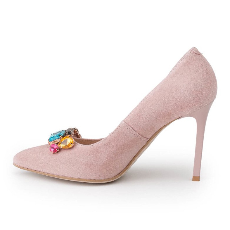 Marco Shoes 1057P tachuelas rosas con piedras grandes rosado 2