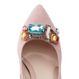 Marco Shoes 1057P tachuelas rosas con piedras grandes rosado 5