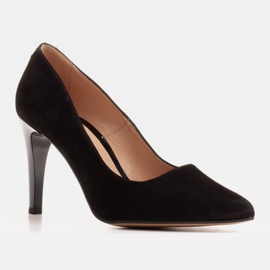 Marco Shoes Elegantes tacones negros de gamuza natural 1