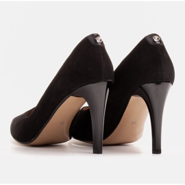 Marco Shoes Elegantes tacones negros de gamuza natural 4