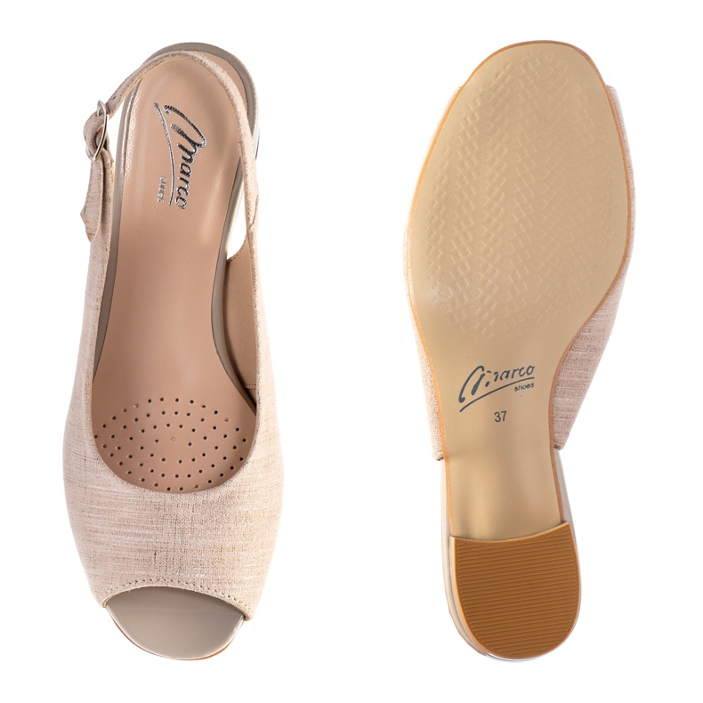 Marco Shoes Sandalias beige 0891P con tartán plateado 1