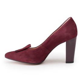 Salón de terciopelo granate Marco Shoes 1008P con adorno rojo 2