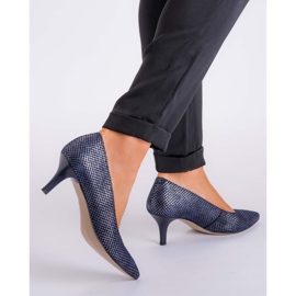 Marco Shoes Cómodos y clásicos tacones altos 1039P azul marino 2