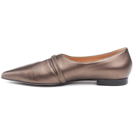 Marco Shoes Bailarinas finas 1332P metalizadas con correa marrón 2