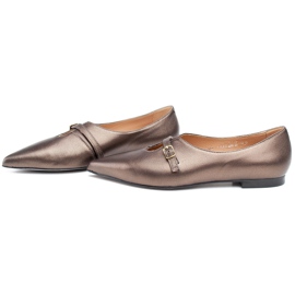 Marco Shoes Bailarinas finas 1332P metalizadas con correa marrón 3