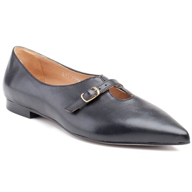 Marco Shoes Bailarinas de mujer negras esbeltas 1332P con correa negro 1