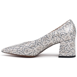 Marco Shoes Zapatos de tacón de mujer elegantes con motivo de serpiente gris 2