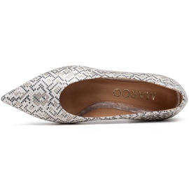 Marco Shoes Zapatos de tacón de mujer elegantes con motivo de serpiente gris 5