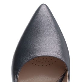 Marco Shoes Salón gris con tacón de canalé 5