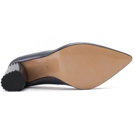 Marco Shoes Salón gris con tacón de canalé 6