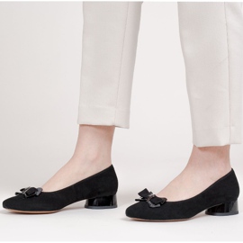 Marco Shoes Elegantes bailarinas negras con lazo negro 3