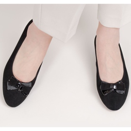 Marco Shoes Elegantes bailarinas negras con lazo negro 4