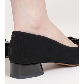 Marco Shoes Elegantes bailarinas negras con lazo negro 5