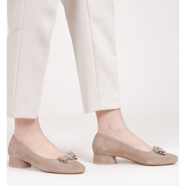 Marco Shoes Elegantes bailarinas beige 1811P con lazo 1