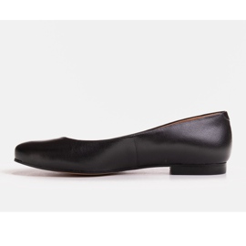 Marco Shoes Bailarinas piel flor negra negro 1