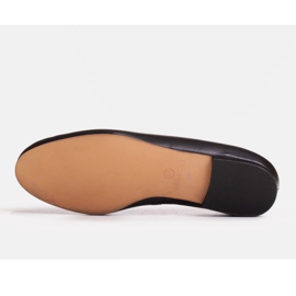 Marco Shoes Bailarinas piel flor negra negro 3