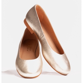 Marco Shoes Bailarinas piel ante dorada dorado 4