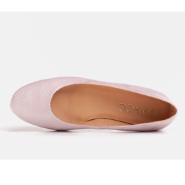 Marco Shoes Bailarinas de ante con baño de plata natural rosado 3