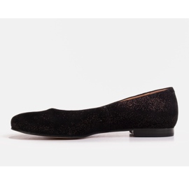 Marco Shoes Bailarinas de piel serraje plateada negro 2
