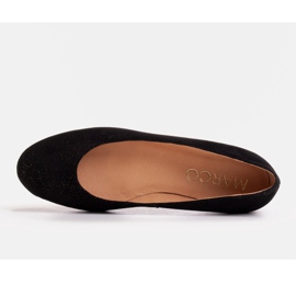 Marco Shoes Bailarinas de piel serraje plateada negro 3