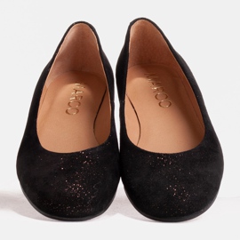 Marco Shoes Bailarinas de piel serraje plateada negro 4