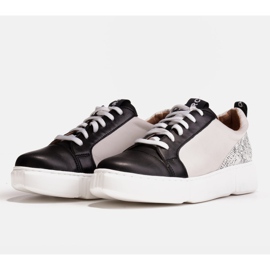 Marco Shoes Deportivas negras de piel ligera con inserto beige negro 5