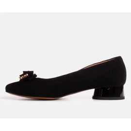 Marco Shoes Bailarinas negras con tacón lacado negro 1