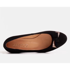 Marco Shoes Bailarinas negras con tacón lacado negro 2