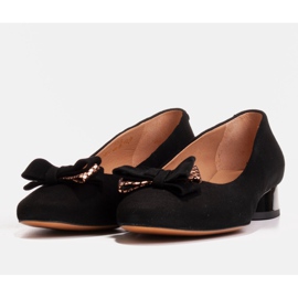 Marco Shoes Bailarinas negras con tacón lacado negro 4