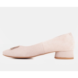 Marco Shoes Bailarinas de ante beige con decoración dorada 3