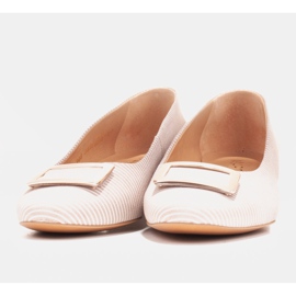 Marco Shoes Bailarinas de ante beige con decoración dorada 2