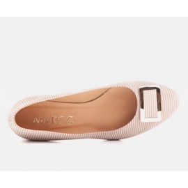 Marco Shoes Bailarinas de ante beige con decoración dorada 4