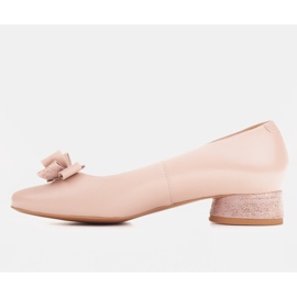 Marco Shoes Elegantes bailarinas rosas 1811P con lazo rosado 4