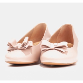 Marco Shoes Elegantes bailarinas rosas 1811P con lazo rosado 1