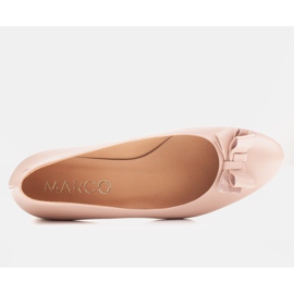 Marco Shoes Elegantes bailarinas rosas 1811P con lazo rosado 3