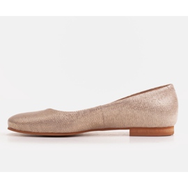 Marco Shoes Bailarinas de piel de ante suave dorado 3