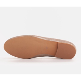 Marco Shoes Bailarinas de piel de ante suave dorado 6