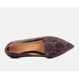 Marco Shoes Bailarinas Lordsy de piel de ante con estampado de piel de serpiente negro 4