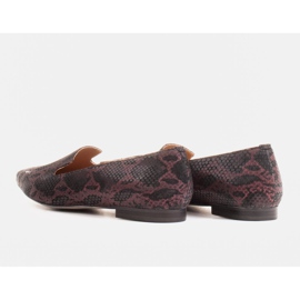 Marco Shoes Bailarinas Lordsy de piel de ante con estampado de piel de serpiente negro 3