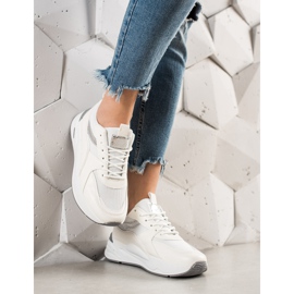 Ideal Shoes Zapatillas en la plataforma blanco 1