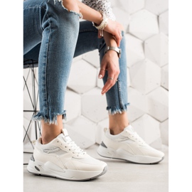 Ideal Shoes Zapatillas en la plataforma blanco 3