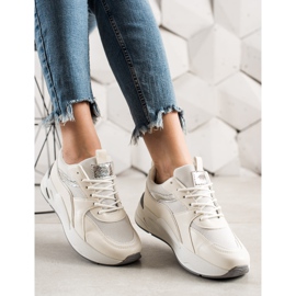 Ideal Shoes Zapatillas en la plataforma blanco 4